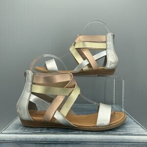Blowfish Malibu Girls Billa Gladiator Sandals Silver Size 3